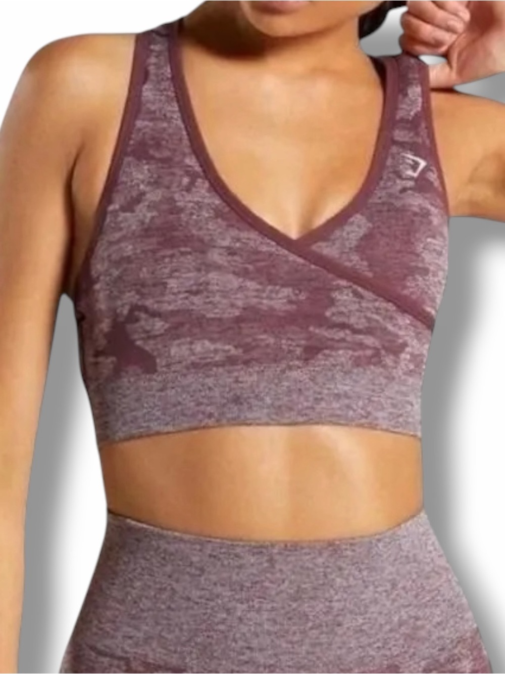 Gymshark Adapt Animal Camo Seamless Sports Bra Size S in Berry